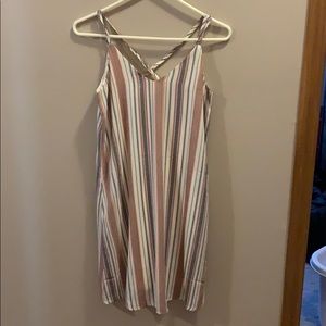 red white and navy stripped dress